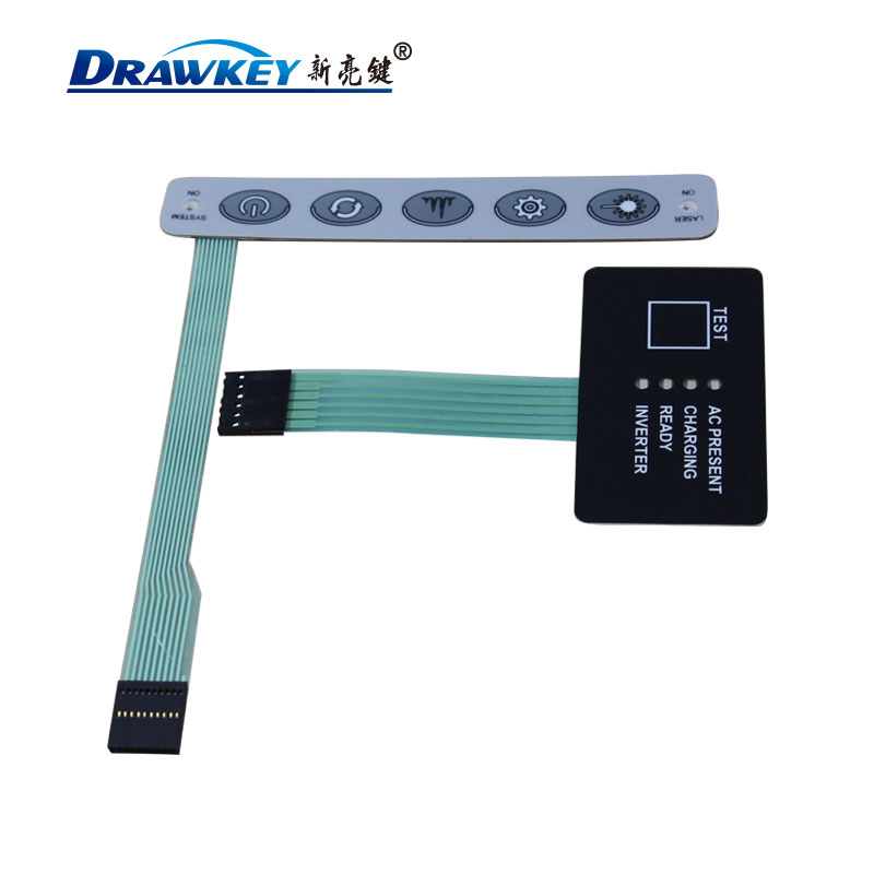 亮鍵電子帶按鍵薄膜式開關(guān),粘硅膠薄膜面板,pc面板薄膜開關(guān)廠家定制